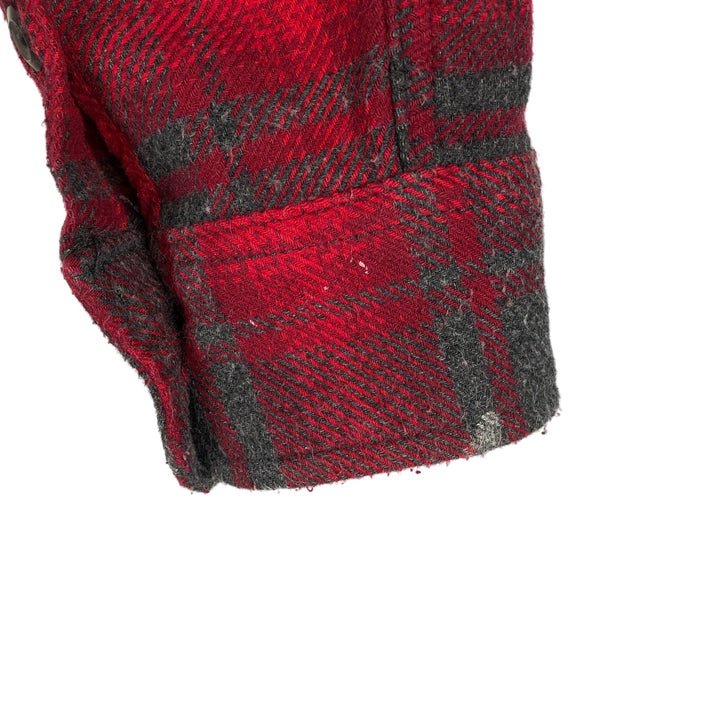 ORVIS Ombre Check Long Sleeve Heavy Flannel Check Shirt, Men's XL cotton wine-red Vintage Second Hand