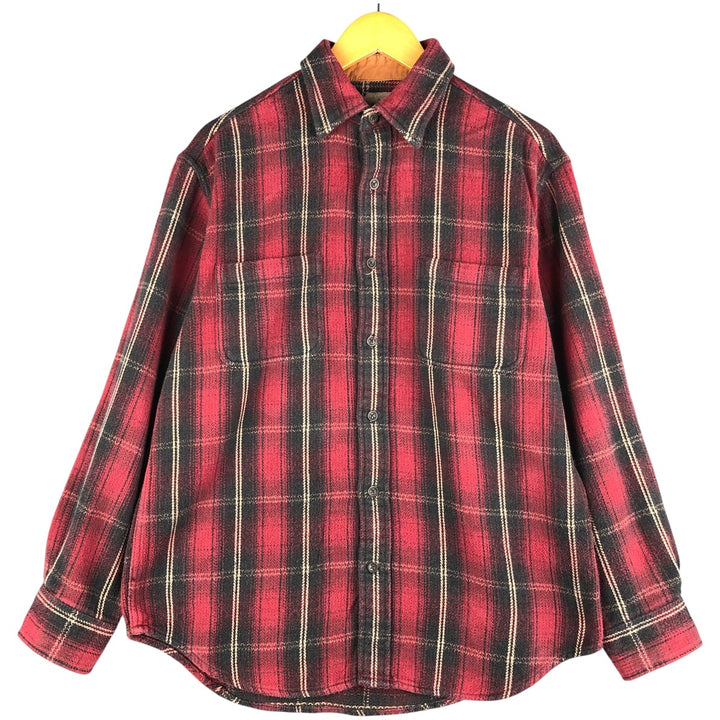 Long-sleeved Lightflannel Check Shirt, Men's Size XL unclear red type Vintage Second Hand