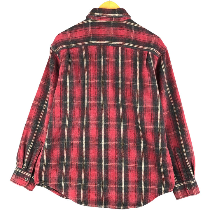 Long-sleeved Lightflannel Check Shirt, Men's Size XL unclear red type Vintage Second Hand