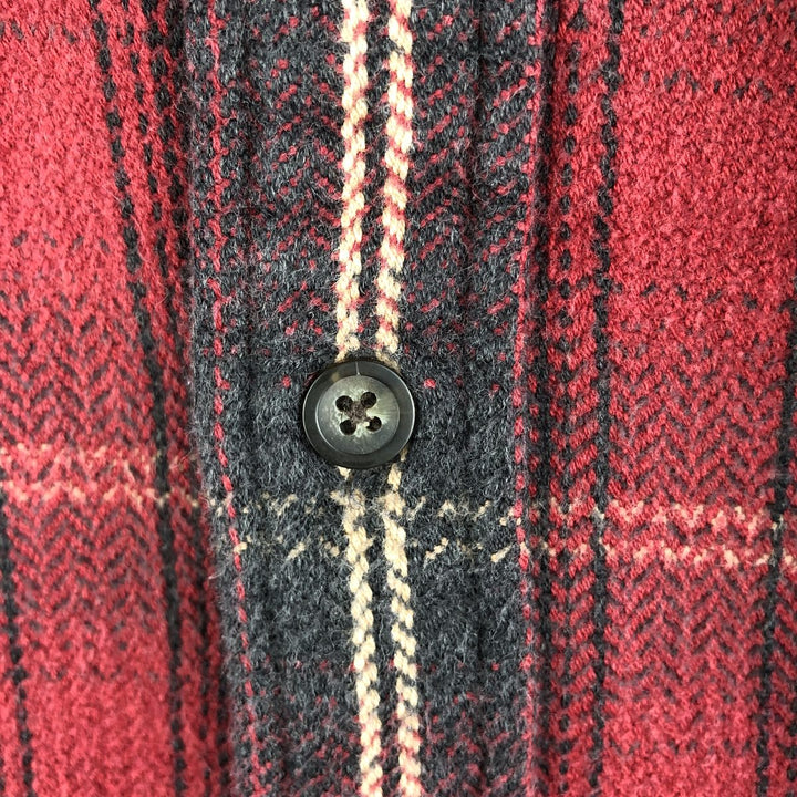 Long-sleeved Lightflannel Check Shirt, Men's Size XL unclear red type Vintage Second Hand