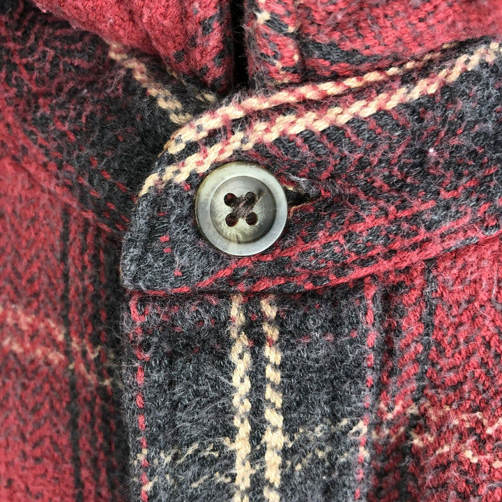 Long-sleeved Lightflannel Check Shirt, Men's Size XL unclear red type Vintage Second Hand