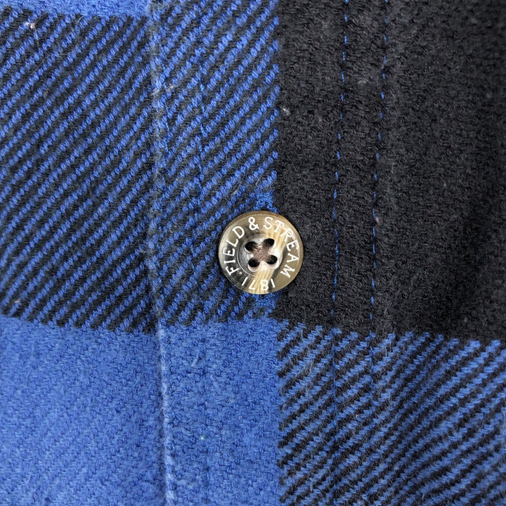 Field and Stream Buffalo Check Long Sleeve Flannel Check Shirt, Men's XL cotton blue type Vintage Second Hand