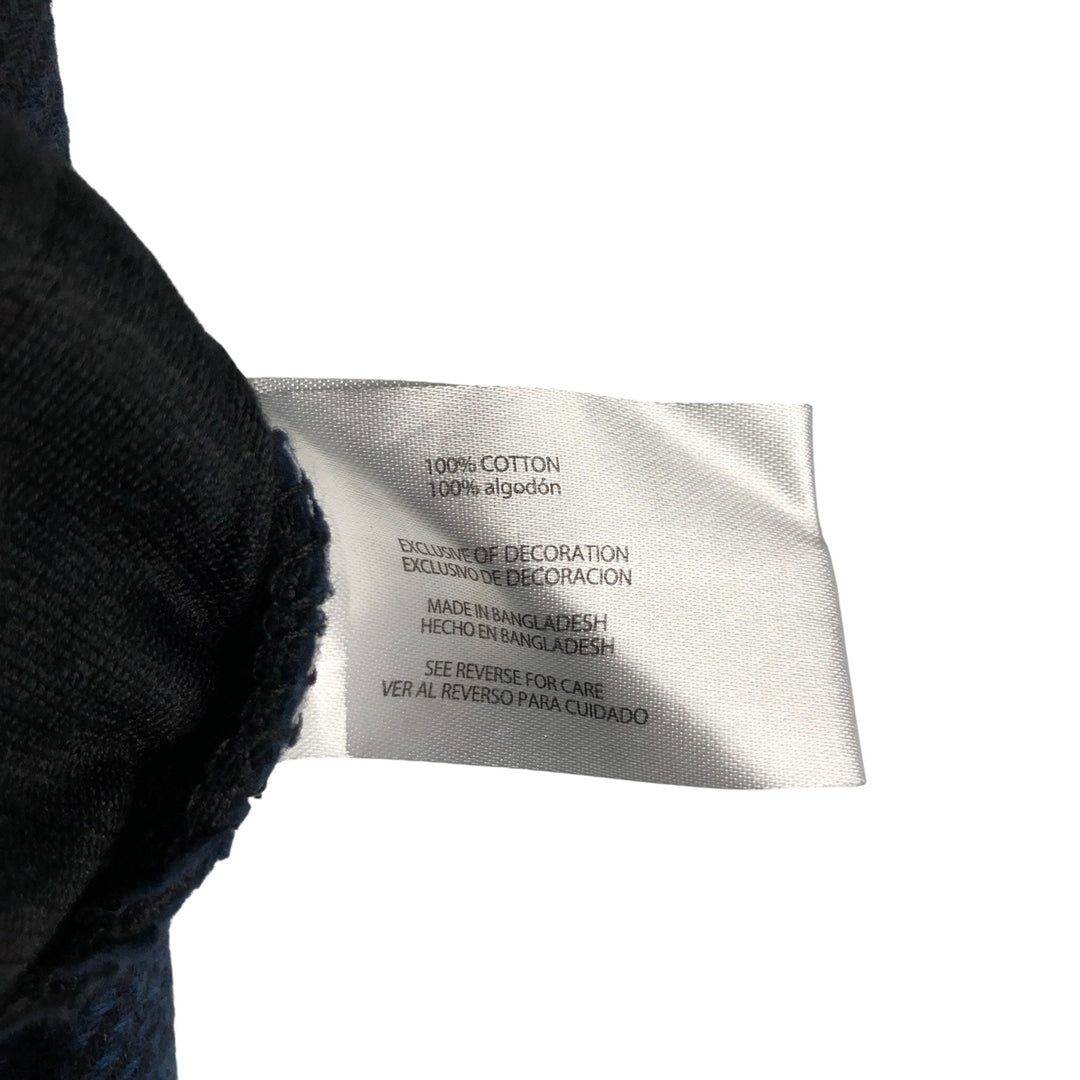 ORVIS Ombre Check Long Sleeve Heavy Flannel Check Shirt, Men's M cotton Navy blue Vintage Second Hand