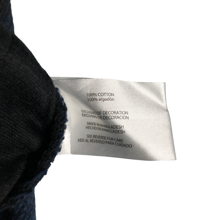ORVIS Ombre Check Long Sleeve Heavy Flannel Check Shirt, Men's M cotton Navy blue Vintage Second Hand