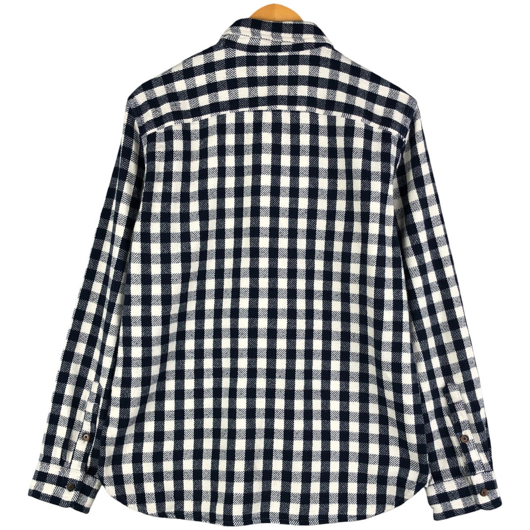 GAP Gingham Check Long Sleeve Flannel Check Shirt, Men's Size L cotton navy blue type Vintage Second Hand
