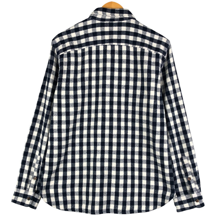 GAP Gingham Check Long Sleeve Flannel Check Shirt, Men's Size L cotton navy blue type Vintage Second Hand