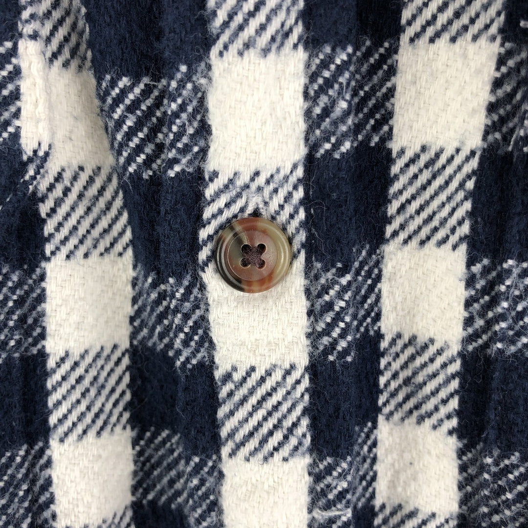 GAP Gingham Check Long Sleeve Flannel Check Shirt, Men's Size L cotton navy blue type Vintage Second Hand