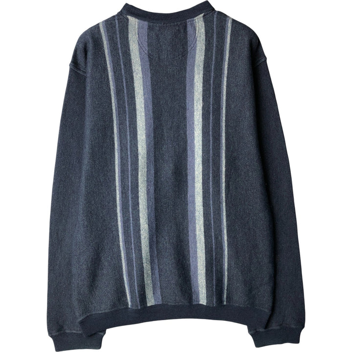 Vintage Lacoste multi-stripe wool knit sweater, size M, men's size M wool navy blue type Vintage Second Hand