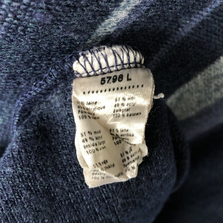 Vintage Lacoste multi-stripe wool knit sweater, size M, men's size M wool navy blue type Vintage Second Hand