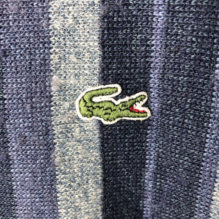 Vintage Lacoste multi-stripe wool knit sweater, size M, men's size M wool navy blue type Vintage Second Hand