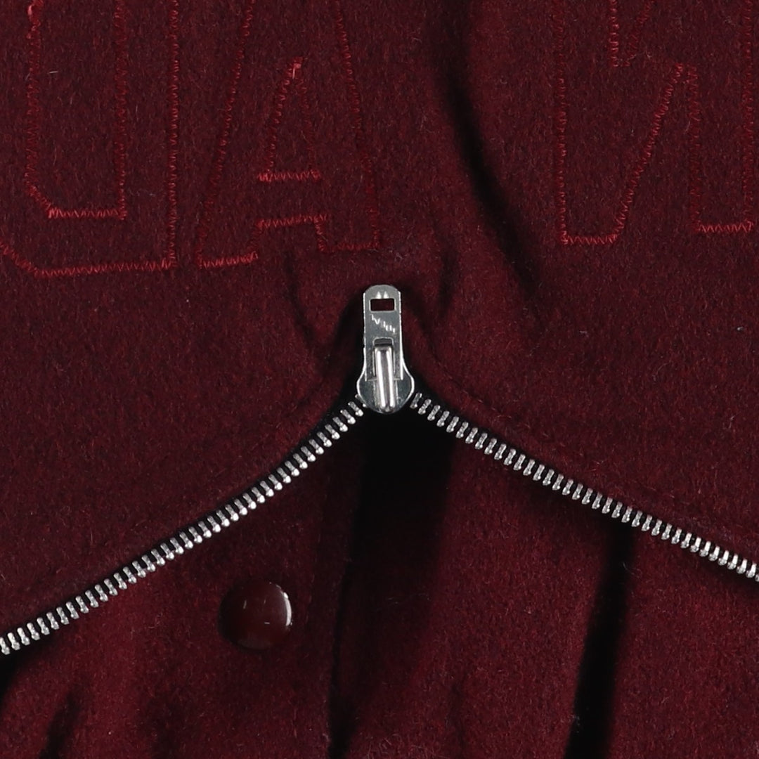 Vintage DeLong wool varsity jacket with a sailor collar and hood from the 1970'S to 1980s, size XL. wool wine-red Vintage Second Hand