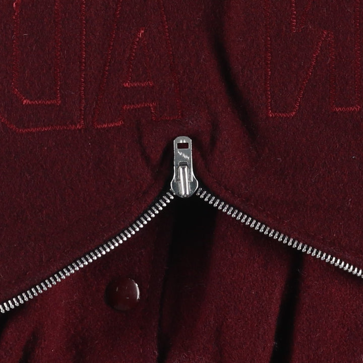 Vintage DeLong wool varsity jacket with a sailor collar and hood from the 1970'S to 1980s, size XL. wool wine-red Vintage Second Hand