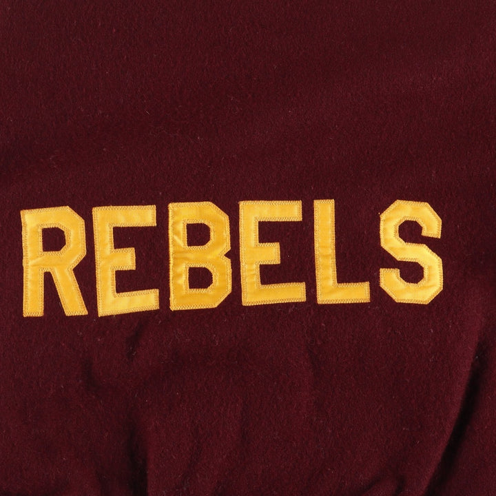 Vintage DeLong wool varsity jacket with a sailor collar and hood from the 1970'S to 1980s, size XL. wool wine-red Vintage Second Hand