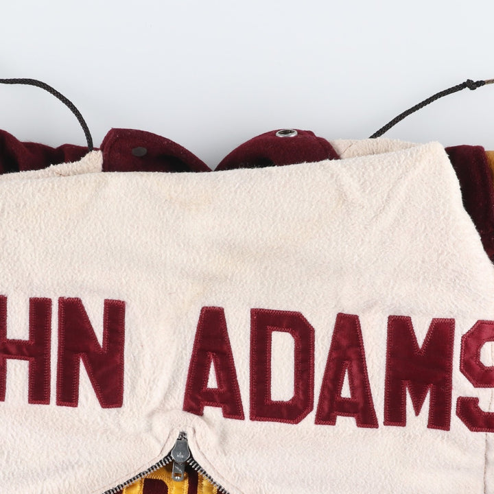 Vintage DeLong wool varsity jacket with a sailor collar and hood from the 1970'S to 1980s, size XL. wool wine-red Vintage Second Hand