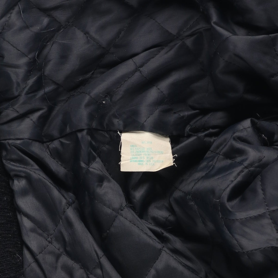 Vintage 70s-80'S DeLong sailor collar wool varsity jacket, women's size M. Recycled wool black type Vintage Second Hand