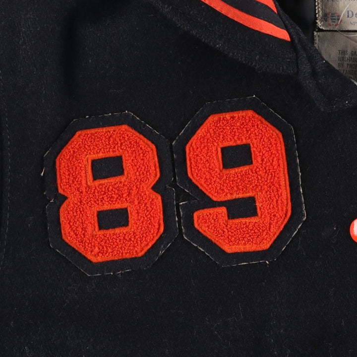 Vintage 70s-80'S DeLong sailor collar wool varsity jacket, women's size M. Recycled wool black type Vintage Second Hand