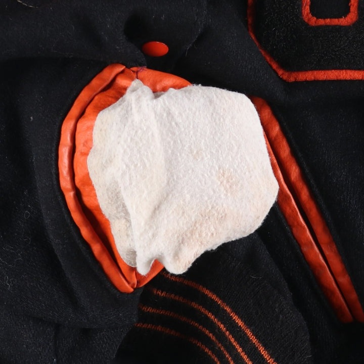 Vintage 70s-80'S DeLong sailor collar wool varsity jacket, women's size M. Recycled wool black type Vintage Second Hand