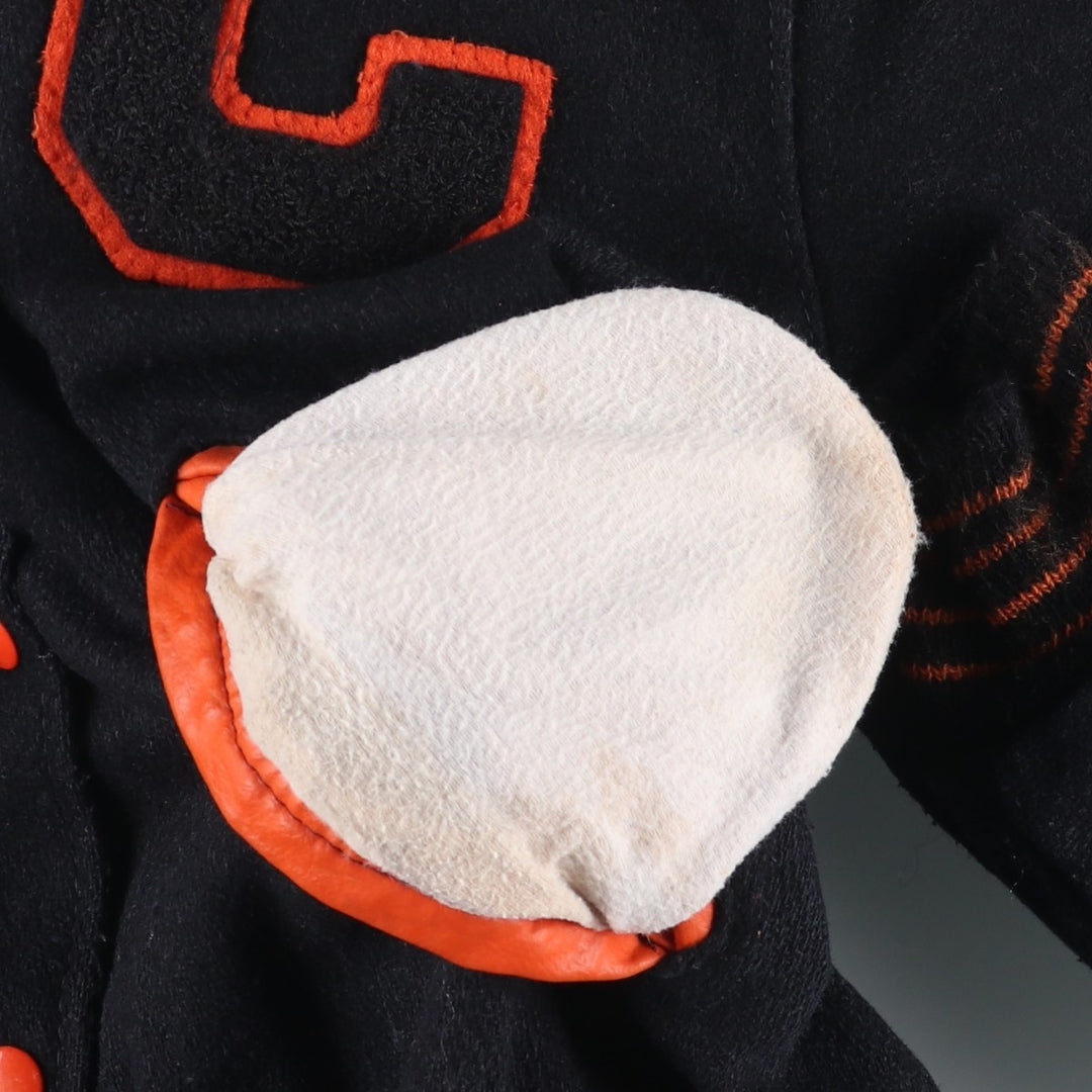 Vintage 70s-80'S DeLong sailor collar wool varsity jacket, women's size M. Recycled wool black type Vintage Second Hand