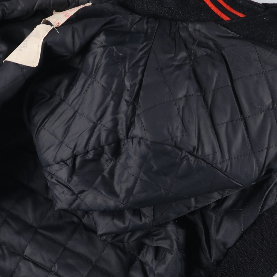 Vintage 70s-80'S DeLong sailor collar wool varsity jacket, women's size M. Recycled wool black type Vintage Second Hand