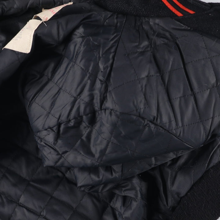 Vintage 70s-80'S DeLong sailor collar wool varsity jacket, women's size M. Recycled wool black type Vintage Second Hand