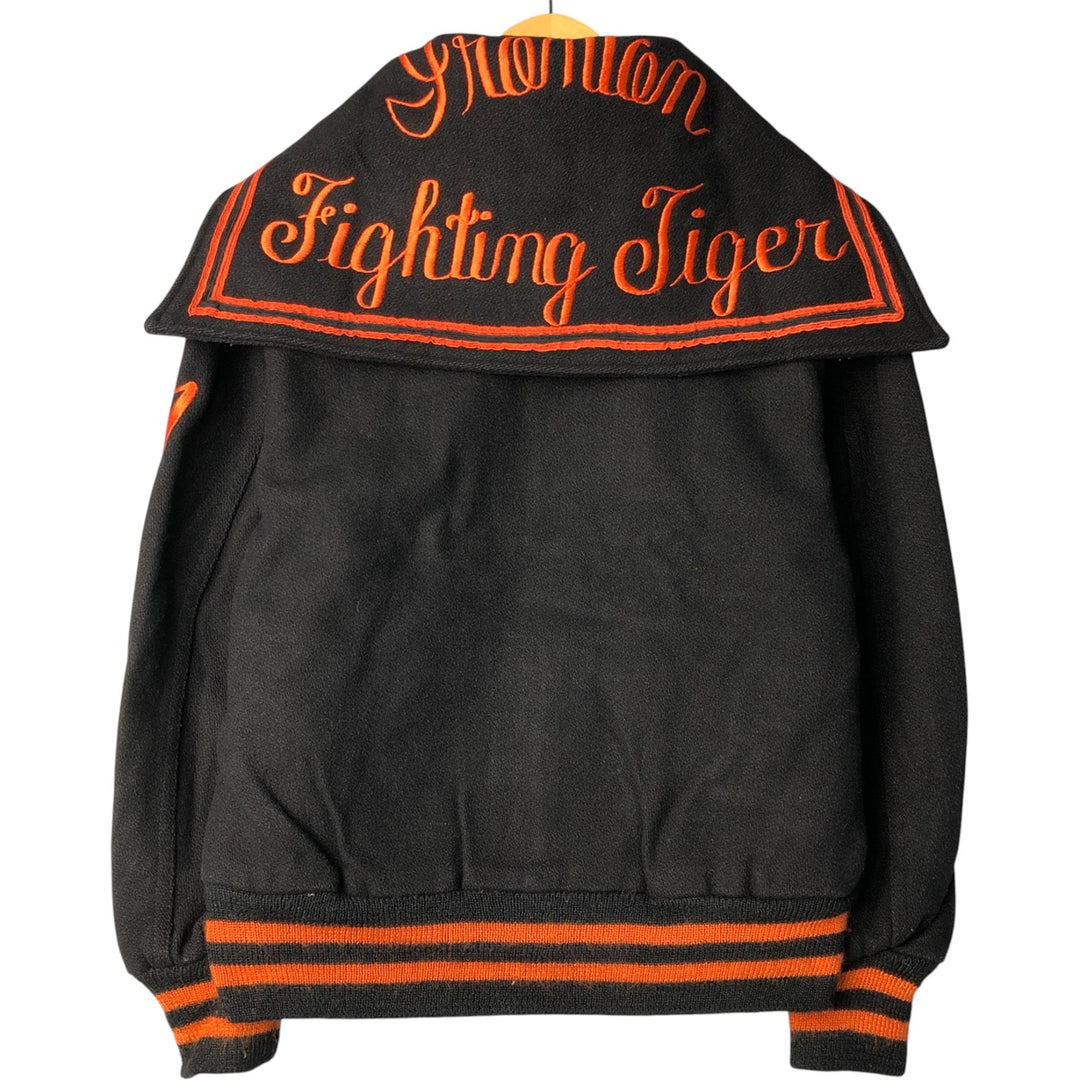 Vintage 1970'S KAYE BROS sailor collar wool varsity jacket, size L, women's. unclear black type Vintage Second Hand