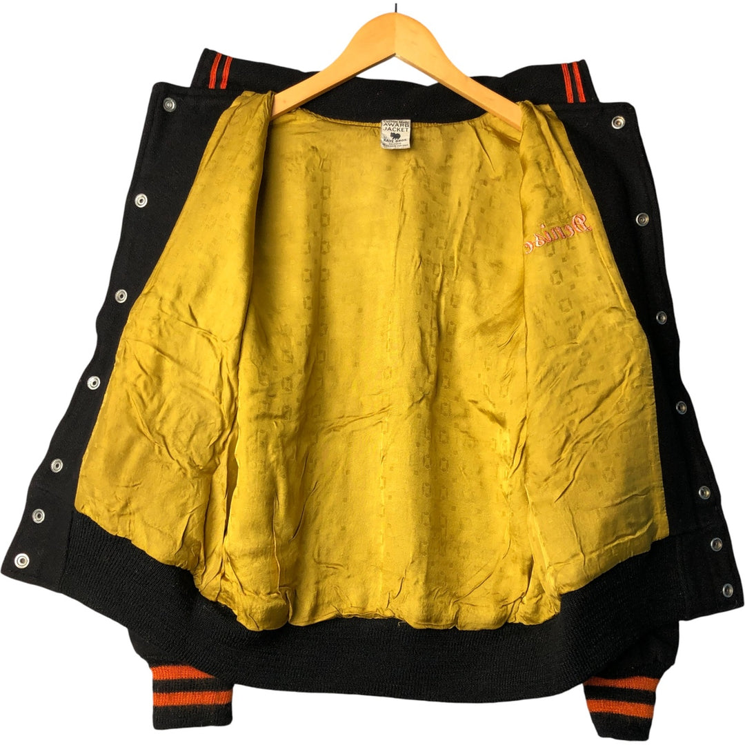 Vintage 1970'S KAYE BROS sailor collar wool varsity jacket, size L, women's. unclear black type Vintage Second Hand