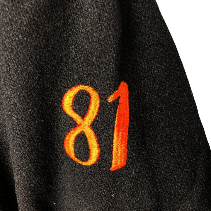 Vintage 1970'S KAYE BROS sailor collar wool varsity jacket, size L, women's. unclear black type Vintage Second Hand