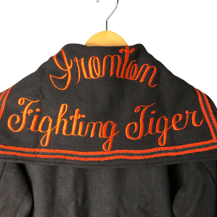 Vintage 1970'S KAYE BROS sailor collar wool varsity jacket, size L, women's. unclear black type Vintage Second Hand