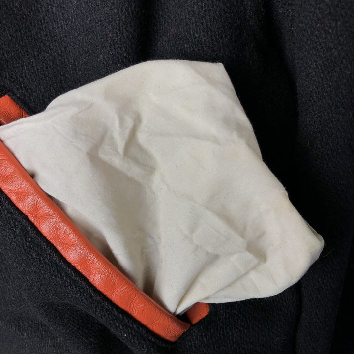 Vintage 1970'S KAYE BROS sailor collar wool varsity jacket, size L, women's. unclear black type Vintage Second Hand