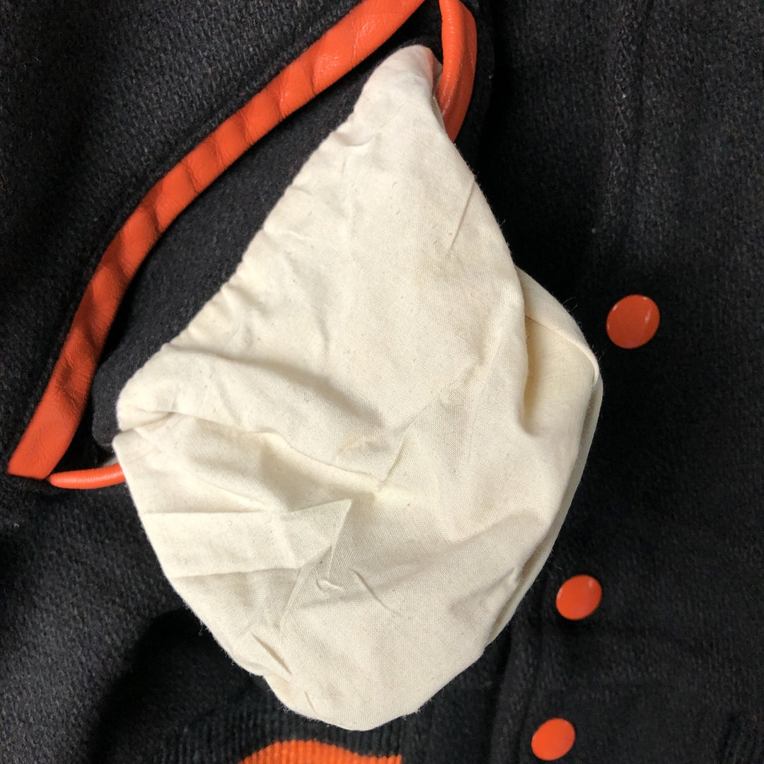 Vintage 1970'S KAYE BROS sailor collar wool varsity jacket, size L, women's. unclear black type Vintage Second Hand