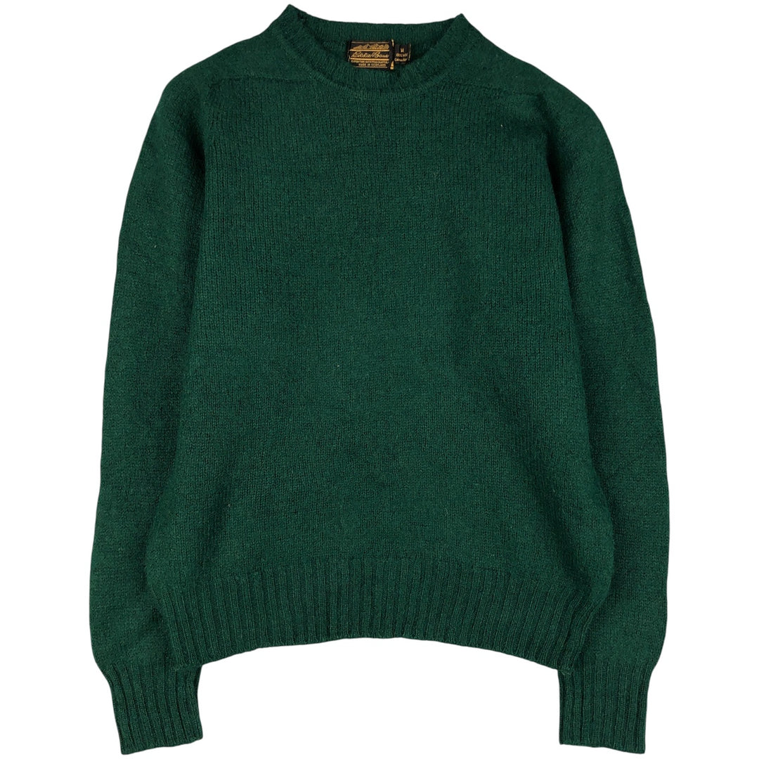 Vintage 80s-90'S Eddie Bauer wool knit sweater with black tag, size M, men's wool Green type dark green Vintage Second Hand