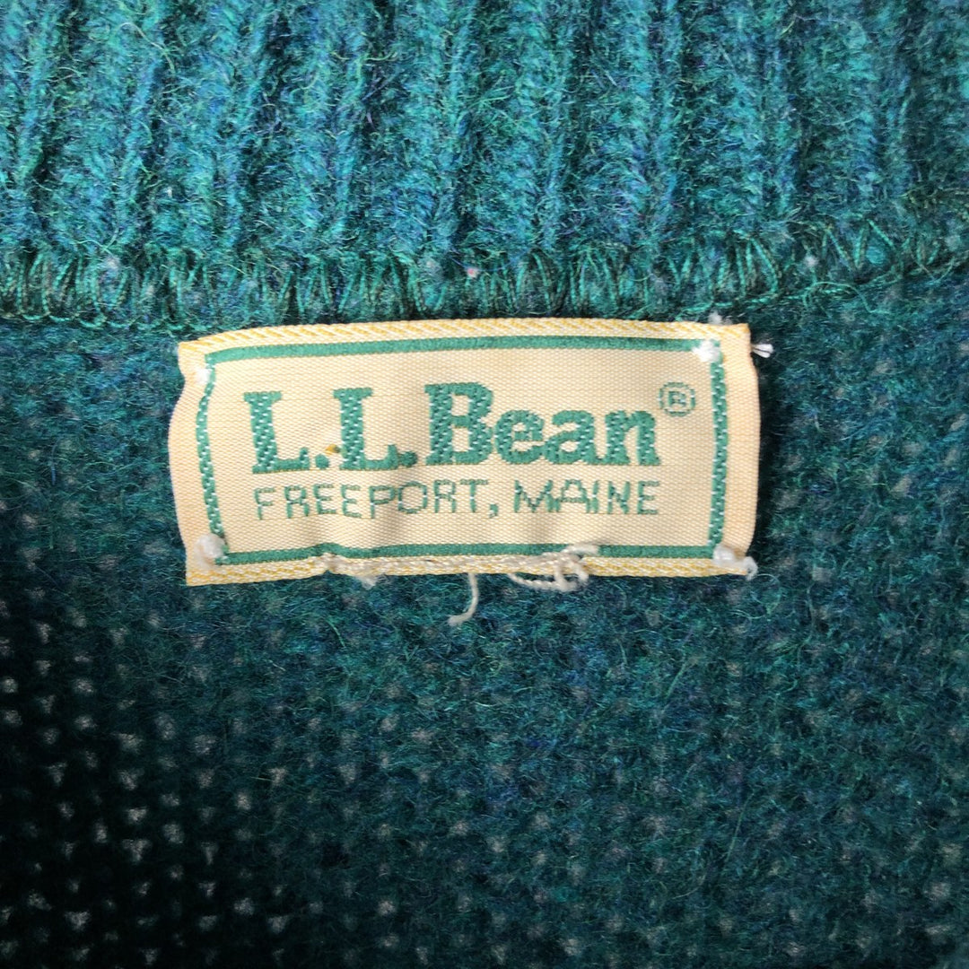 Vintage 70s-80'S LLBean wool knit sweater, men's size XL unclear green type Vintage Second Hand