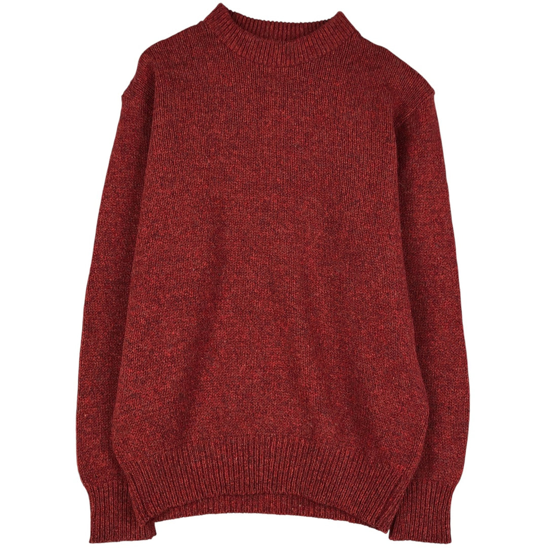 1990'S LLBean Wool Knit Sweater, Made in USA, Men's Size L, Vintage wool red type Vintage Second Hand