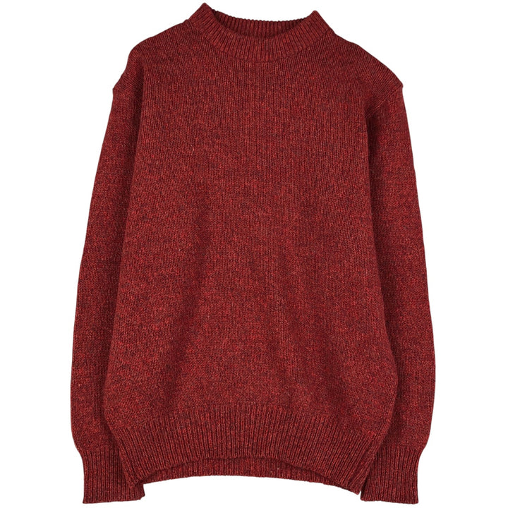 1990'S LLBean Wool Knit Sweater, Made in USA, Men's Size L, Vintage wool red type Vintage Second Hand