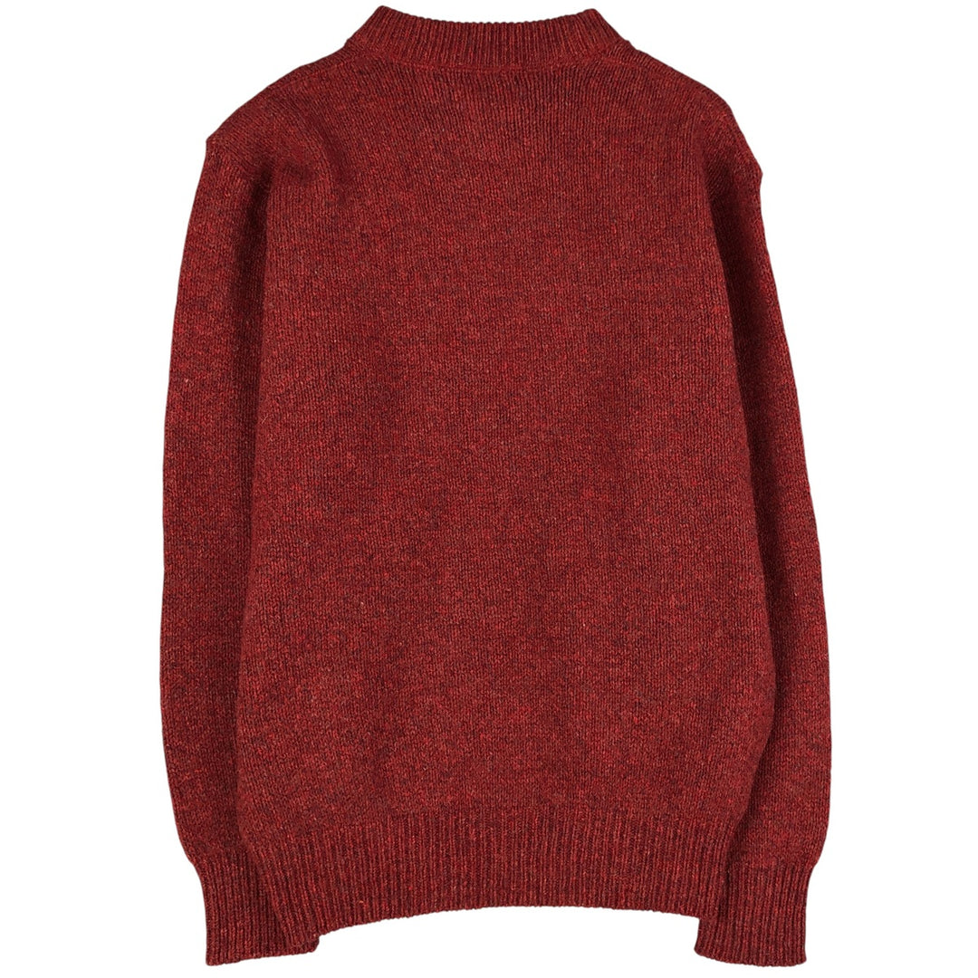 1990'S LLBean Wool Knit Sweater, Made in USA, Men's Size L, Vintage wool red type Vintage Second Hand