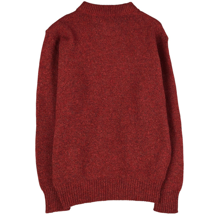 1990'S LLBean Wool Knit Sweater, Made in USA, Men's Size L, Vintage wool red type Vintage Second Hand