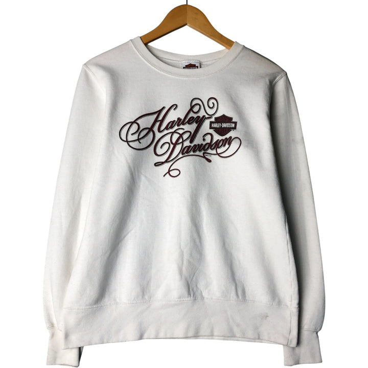 Harley-Davidson Printed Sweatshirt, Women's Size Medium cotton white type Vintage Second Hand