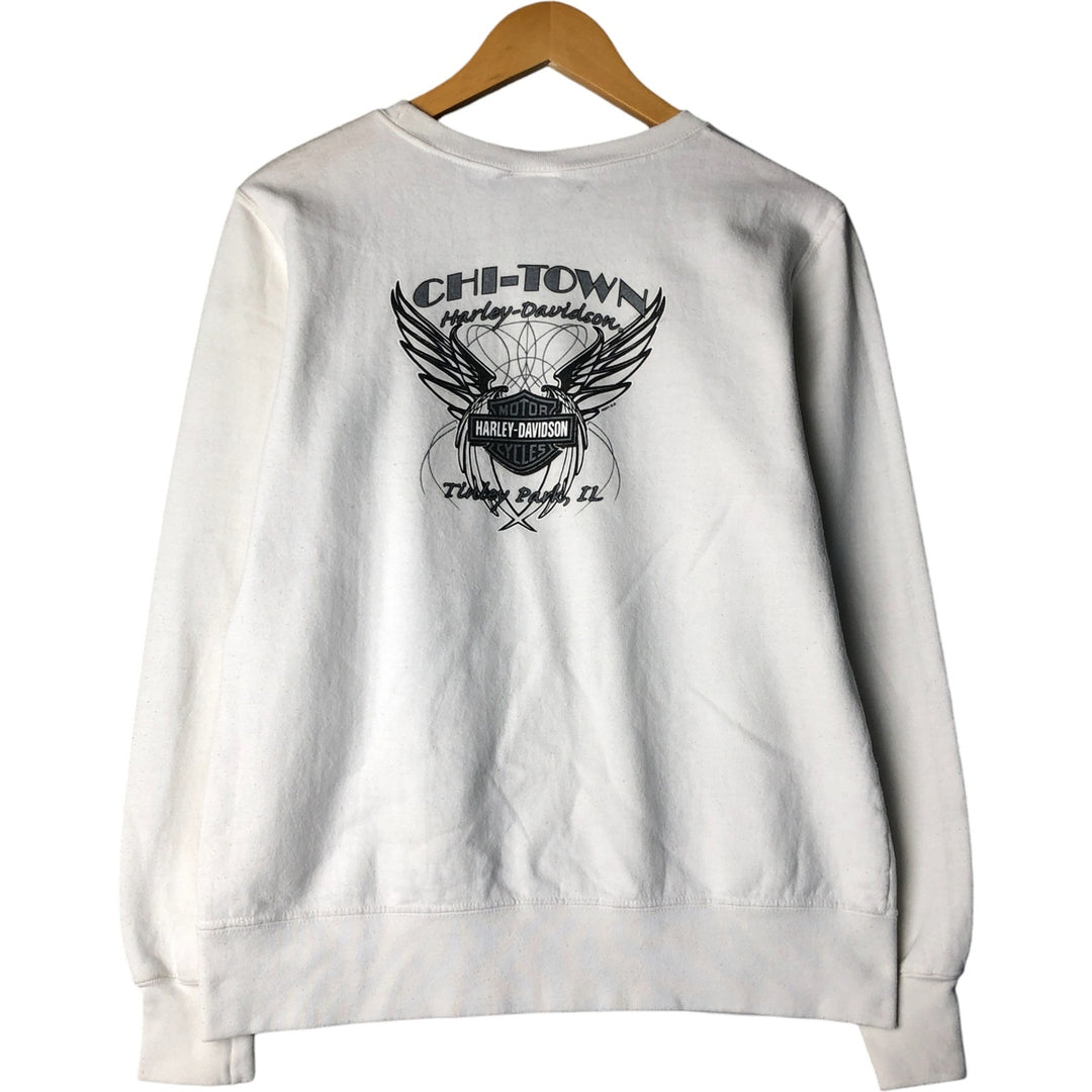 Harley-Davidson Printed Sweatshirt, Women's Size Medium cotton white type Vintage Second Hand
