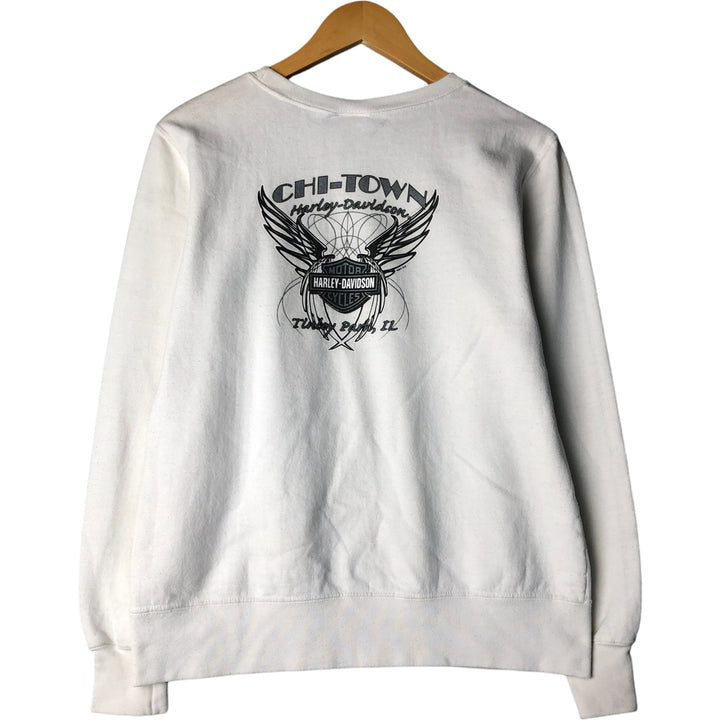 Harley-Davidson Printed Sweatshirt, Women's Size Medium cotton white type Vintage Second Hand