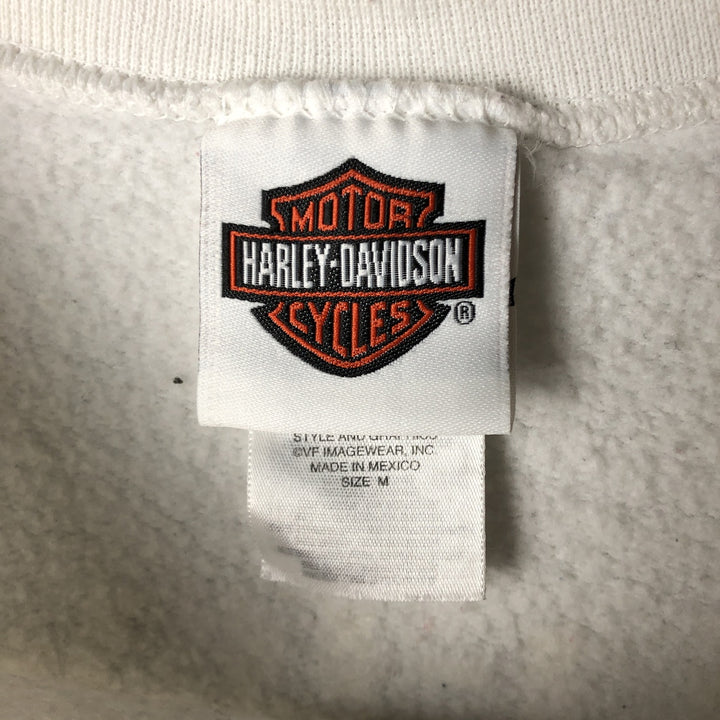 Harley-Davidson Printed Sweatshirt, Women's Size Medium cotton white type Vintage Second Hand