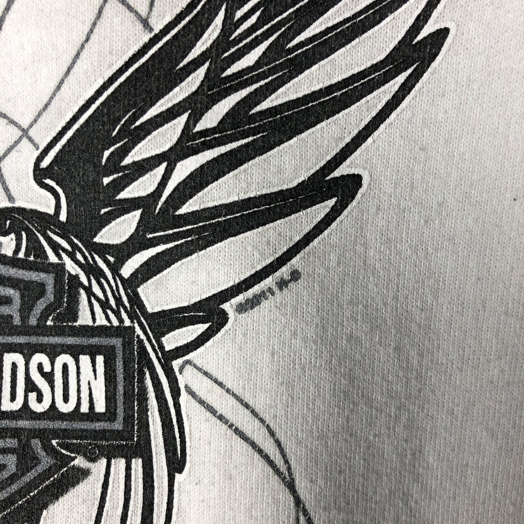 Harley-Davidson Printed Sweatshirt, Women's Size Medium cotton white type Vintage Second Hand