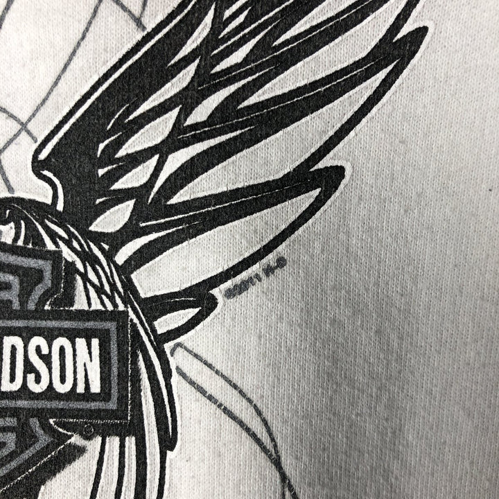 Harley-Davidson Printed Sweatshirt, Women's Size Medium cotton white type Vintage Second Hand