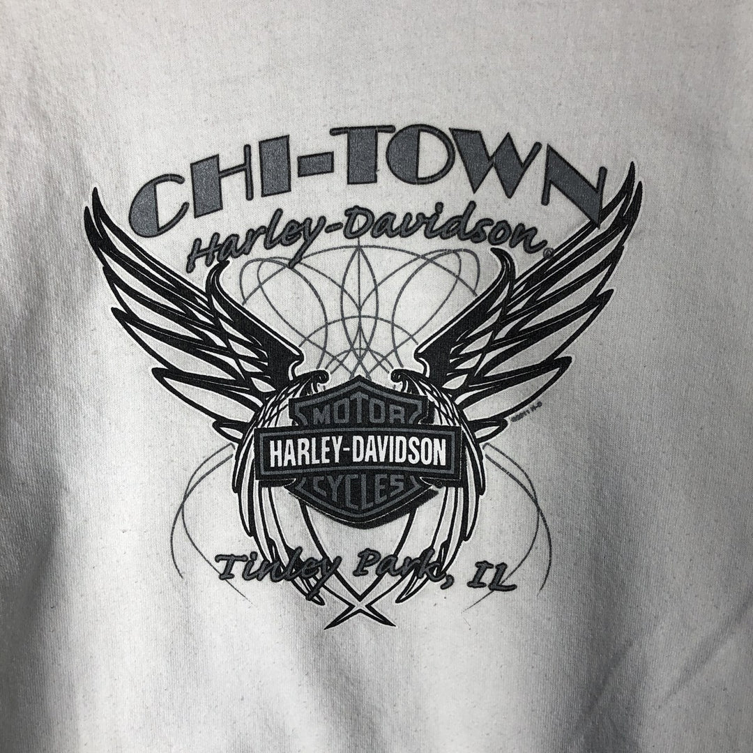 Harley-Davidson Printed Sweatshirt, Women's Size Medium cotton white type Vintage Second Hand