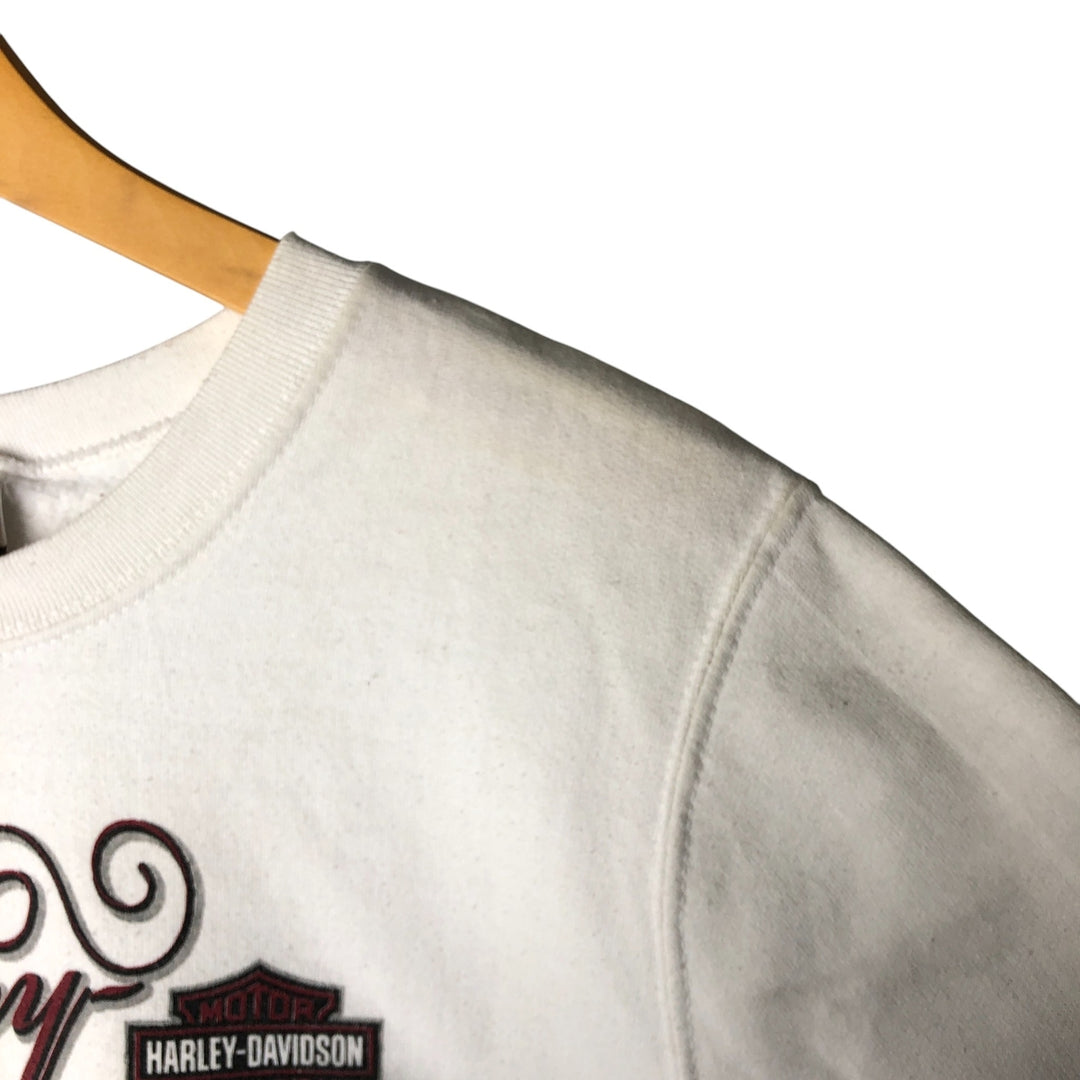 Harley-Davidson Printed Sweatshirt, Women's Size Medium cotton white type Vintage Second Hand