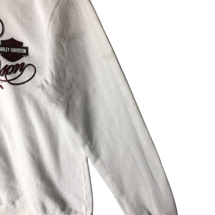 Harley-Davidson Printed Sweatshirt, Women's Size Medium cotton white type Vintage Second Hand