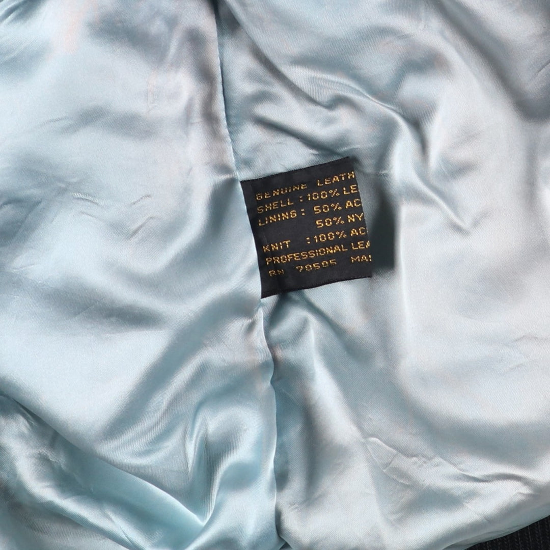 90'S Camel Suede Leather Blouson, Men's Size L, Vintage Genuine Leather Suede Leather black type Vintage Second Hand