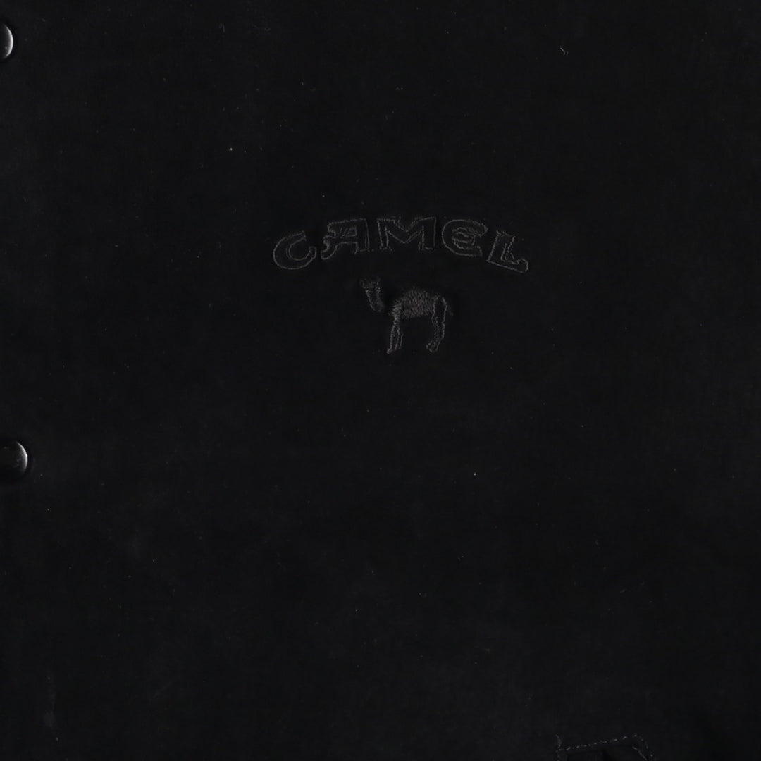 90'S Camel Suede Leather Blouson, Men's Size L, Vintage Genuine Leather Suede Leather black type Vintage Second Hand