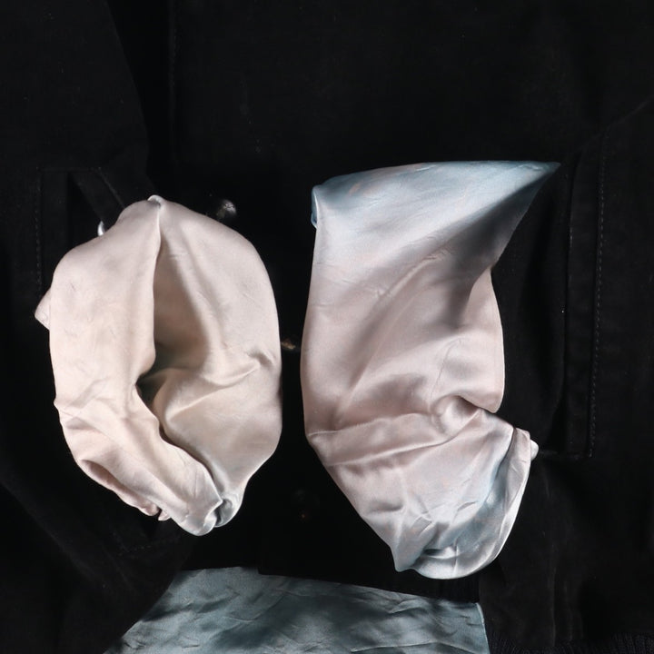 90'S Camel Suede Leather Blouson, Men's Size L, Vintage Genuine Leather Suede Leather black type Vintage Second Hand