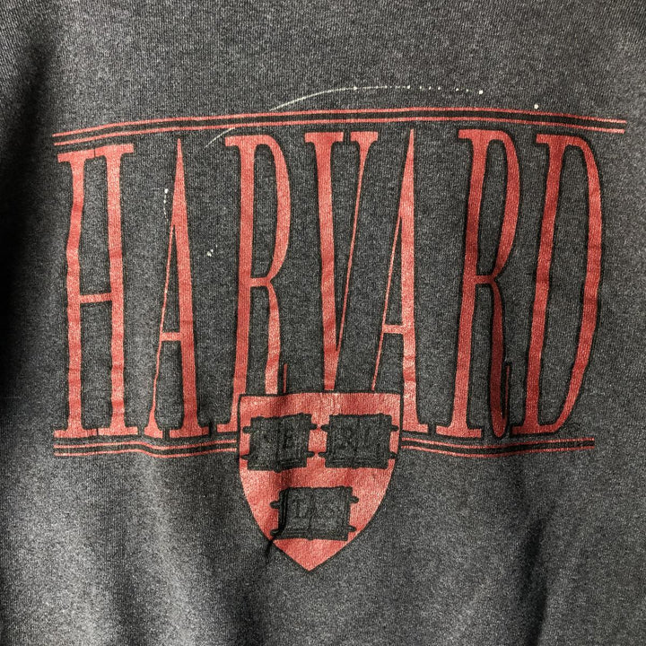 Vintage 90s-00'S JanSport Harvard University College Sweatshirt, Made in USA, Men's Size Small polyester Charcoal Vintage Second Hand