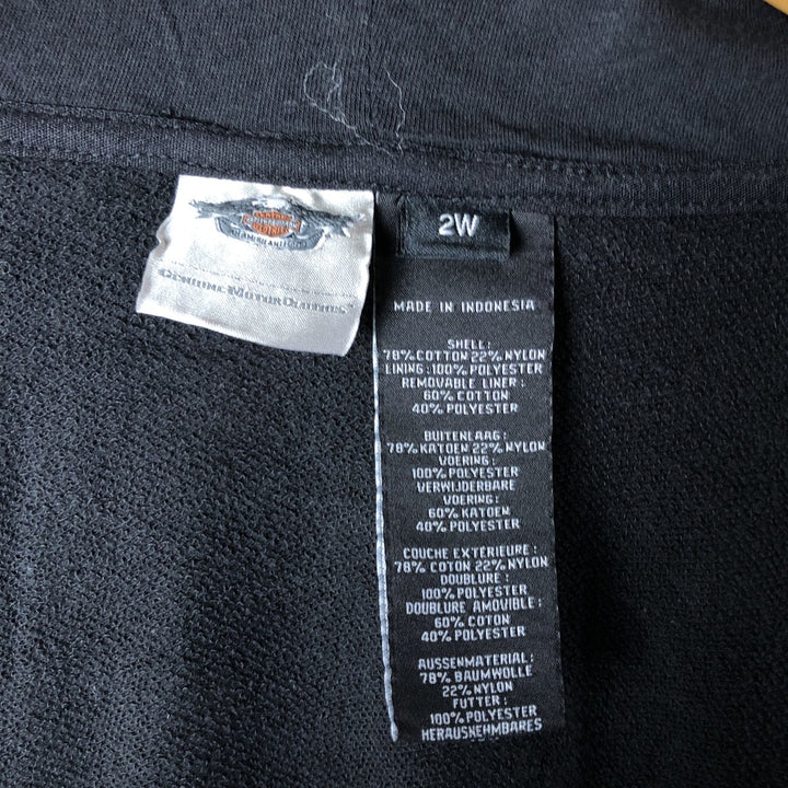 Harley-Davidson Hooded Sweat Vest, Women's XL cotton black type Vintage Second Hand